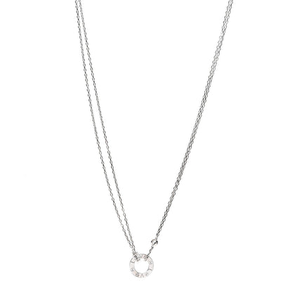 Cartier 18K White Gold 2 Diamond LOVE Necklace 1 of 6