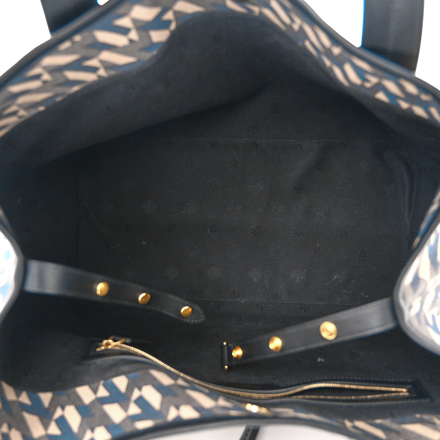 Mulberry Econyl Nylon Jacquard Calfskin Monogram Shopper Tote Black 5 of 11
