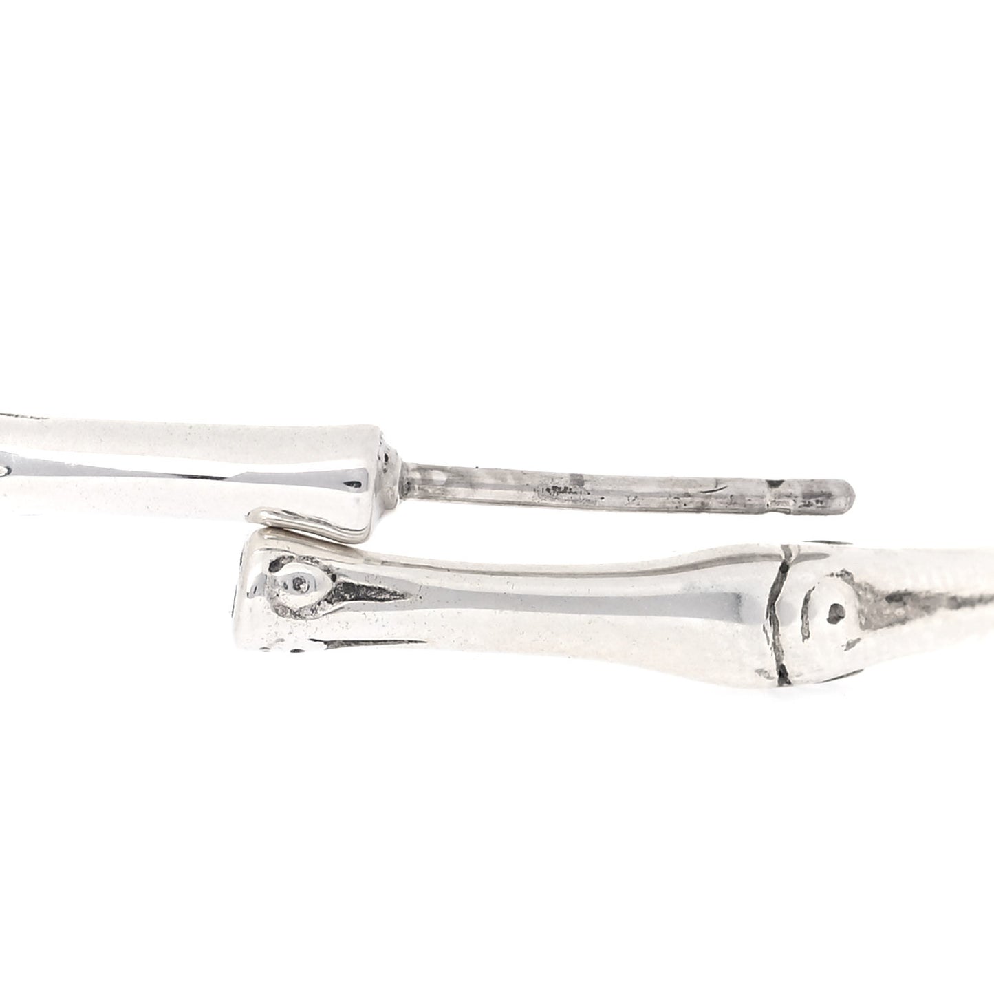 Sterling Silver 57mm Bamboo Hoop Earrings