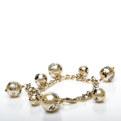 Chanel Painted Pearl CC Coco Bracelet Black Gold 2 of 10
