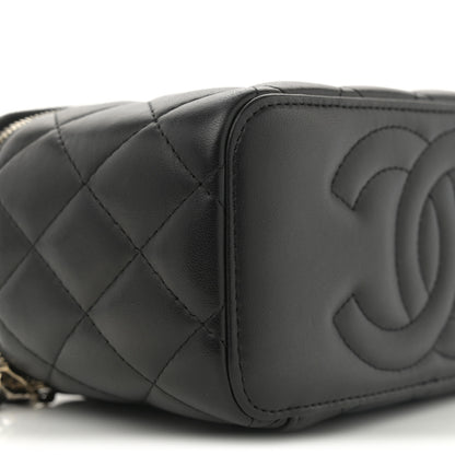 Chanel Lambskin Quilted Small Top Handle Vanity Case With Chain Black 9 of 10