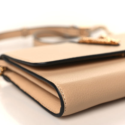 Versace Grainy Calfskin Virtus Chain Crossbody Beige 7 of 8