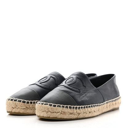 Chanel Lambskin CC Espadrilles 39 Navy Blue Dark Grey 3 of 11