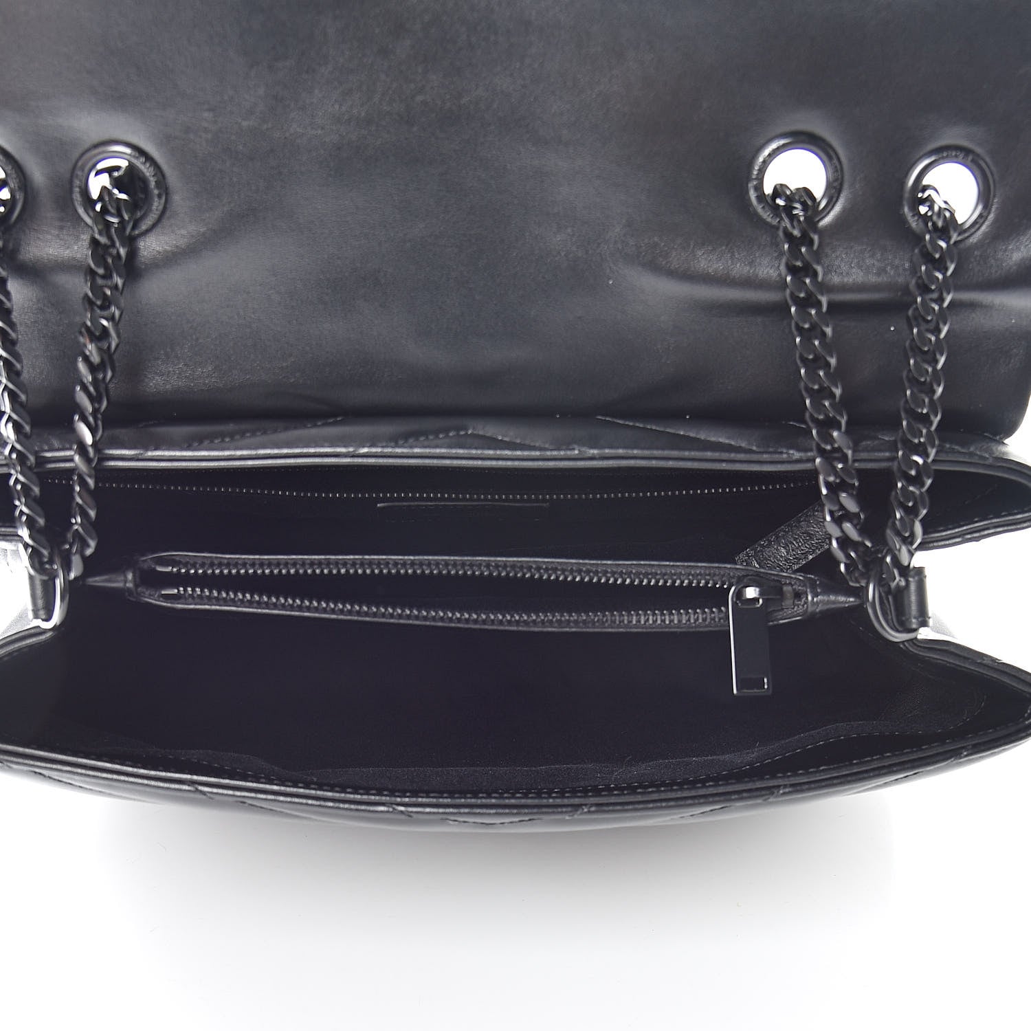 Saint Laurent Calfskin Y Quilted Monogram Medium Loulou Chain Satchel Black 5 of 11