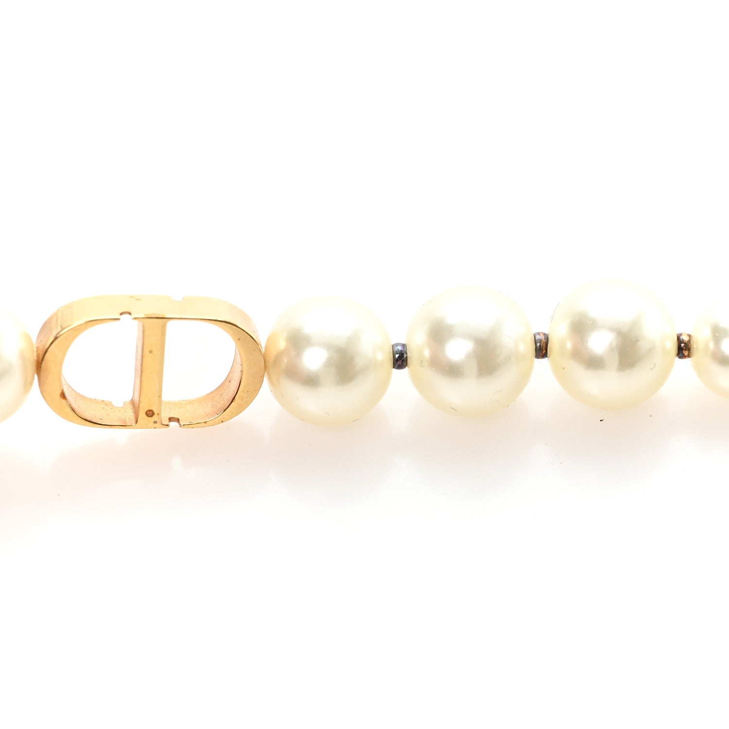 Christian Dior Pearl 30 Montaigne Choker Necklace Gold 1781852