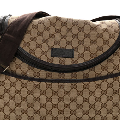 Gucci Monogram Natural Pigskin Large Diaper Bag Beige Ebony Cocoa Dark Chocolate 9 of 12