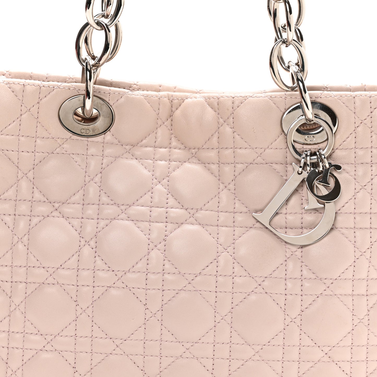 Lambskin Cannage Small Dior Soft Zipped Shopping Tote Light Pink
