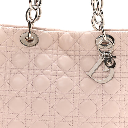 Christian Dior Lambskin Cannage Small Dior Soft Zipped Shopping Tote Light Pink 8 of 10