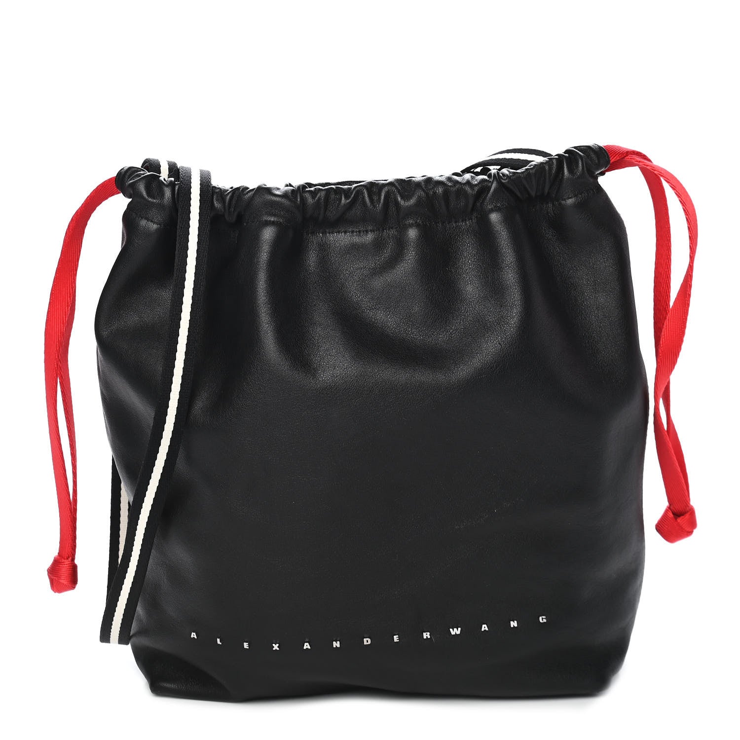 Alexander Wang Calfskin Small Wefty Drawstring Bucket Black 1 of 7