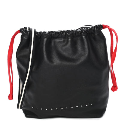 Alexander Wang Calfskin Small Wefty Drawstring Bucket Black 1 of 7
