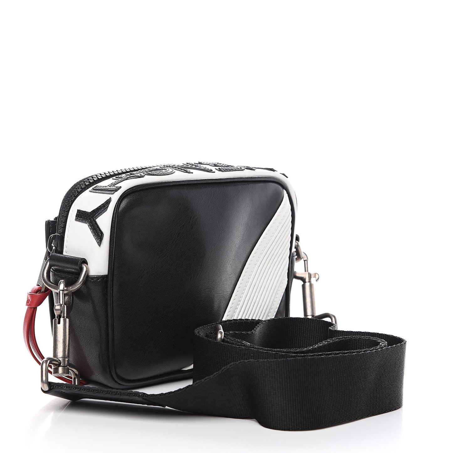 Calfskin MC3 Crossbody Bag Black White