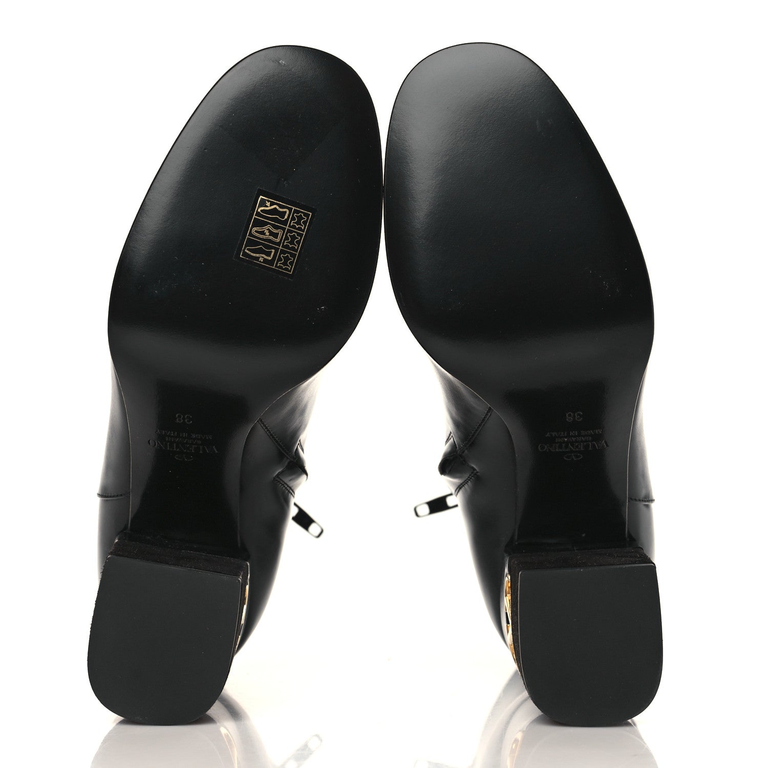 Valentino Garavani Heritage Calfskin VLogo 90mm Ankle Booties 38 Black 5 of 7