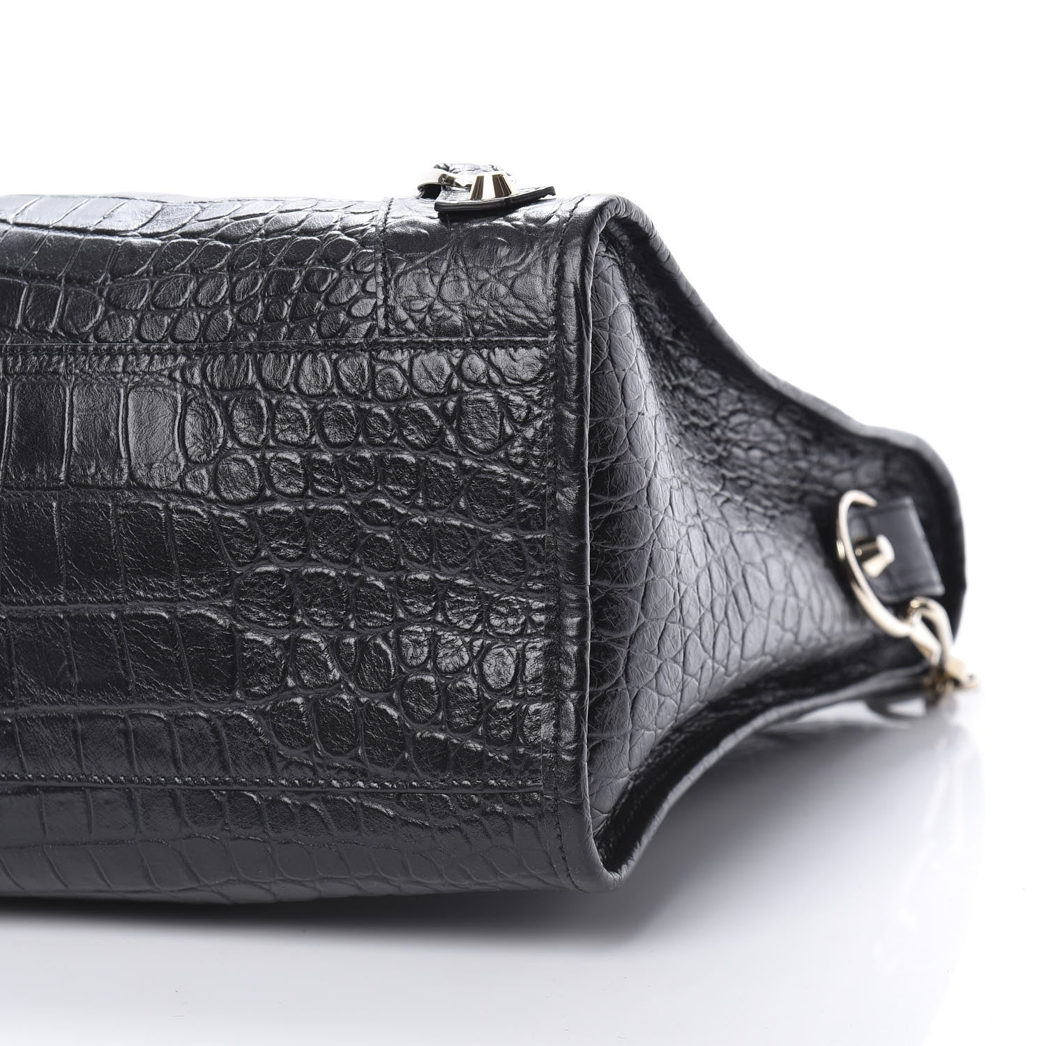 Balenciaga Calfskin Crocodile Embossed Classic Hardware City Black 11 of 11