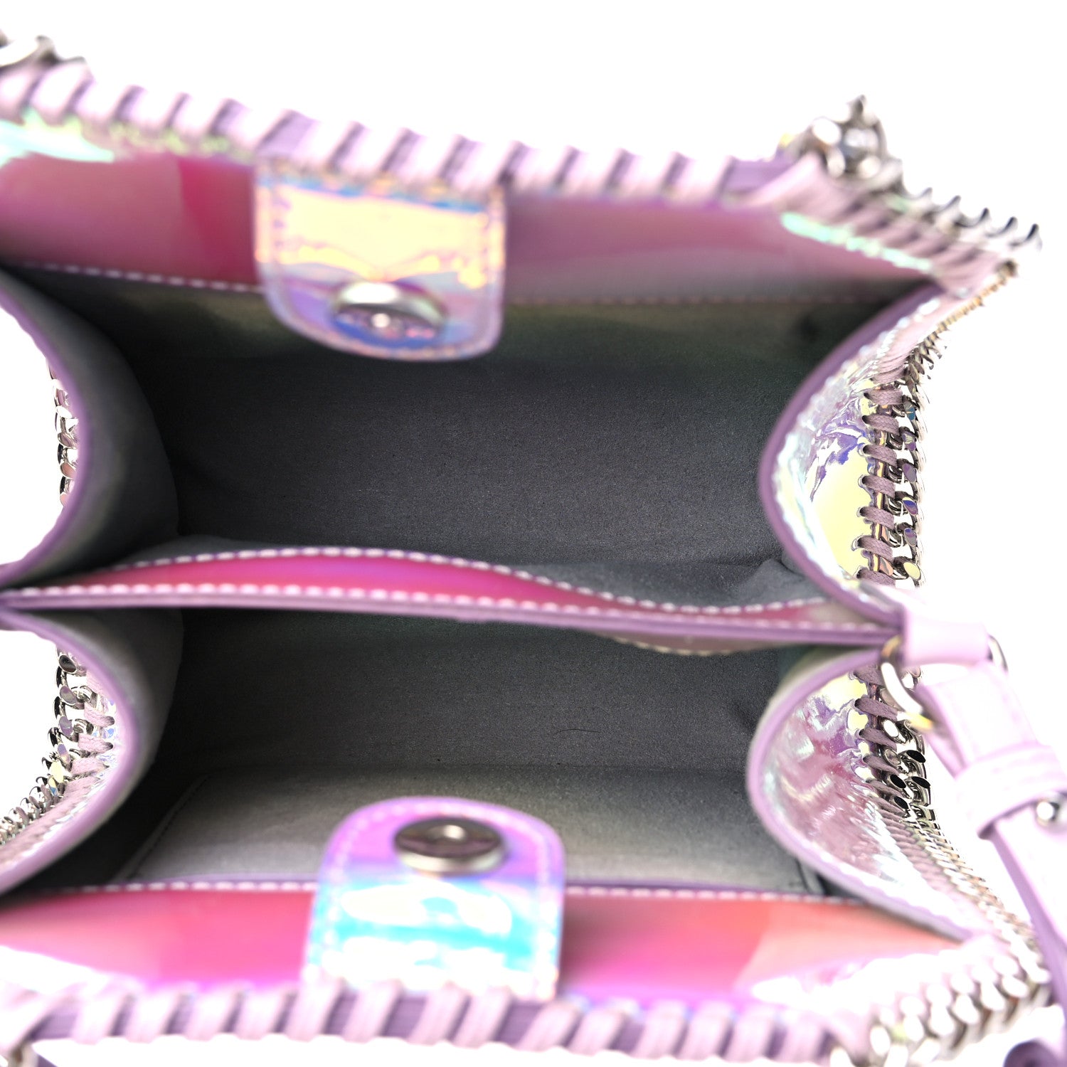 Stella McCartney Holographic Faux Leather Mini Falabella Silver 5 of 8