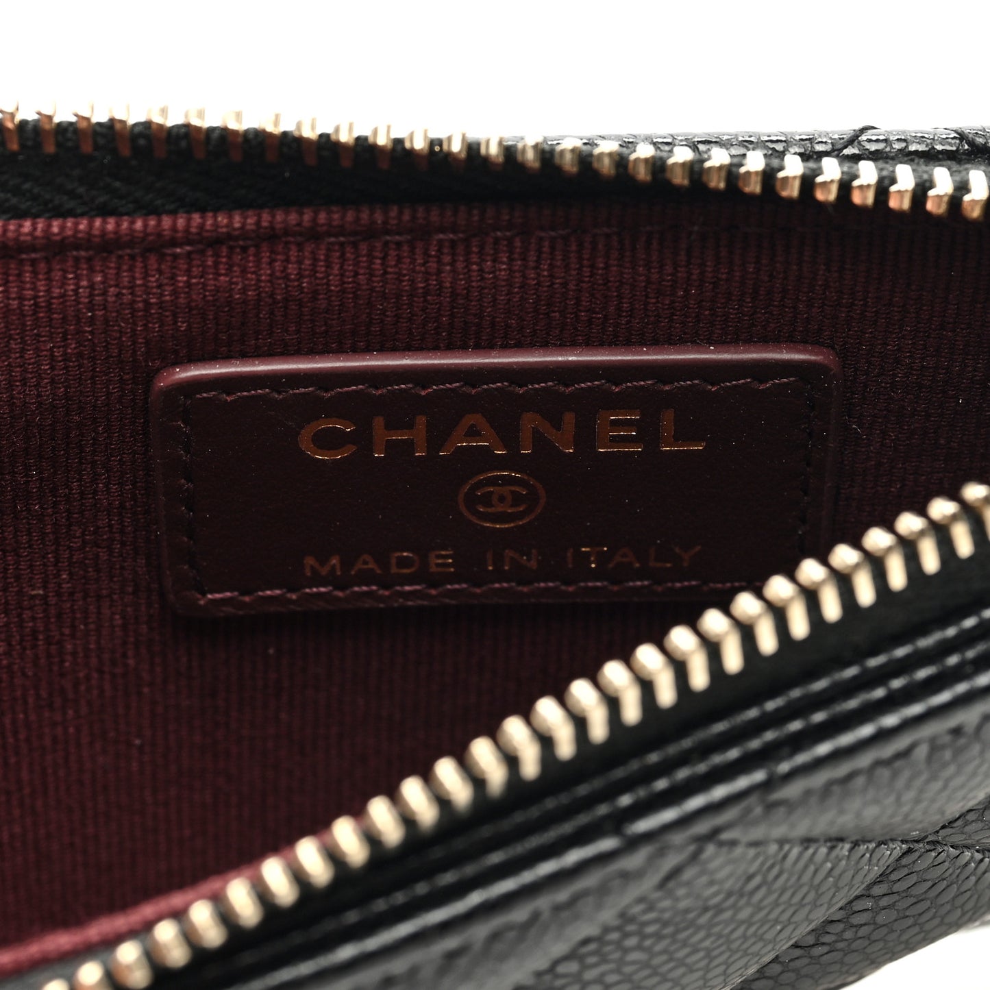 Caviar Quilted Flap Zip Card Holder Black