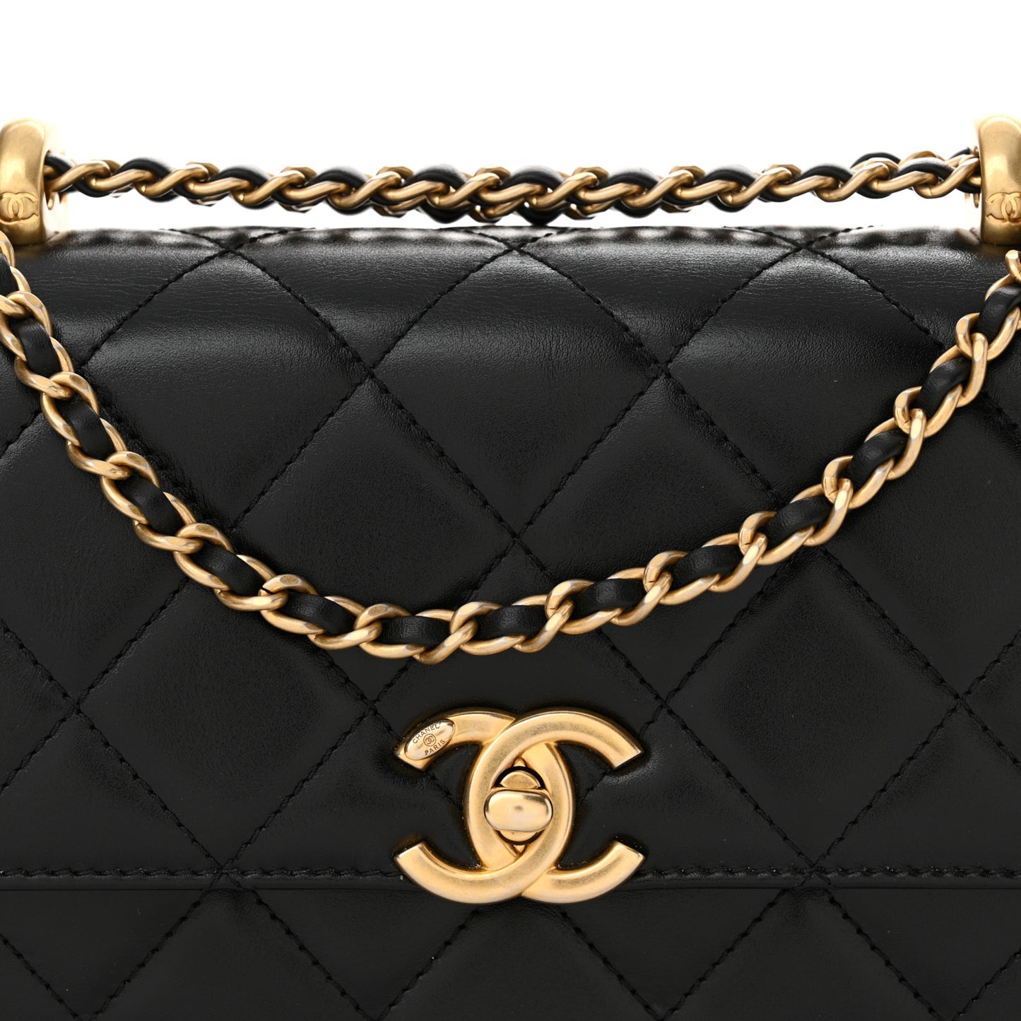 Calfskin Quilted Mini Perfect Fit Flap Black