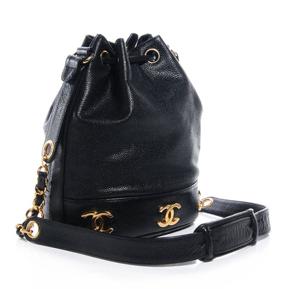Chanel Caviar CC Drawstring Shoulder Bag Black 3 of 6