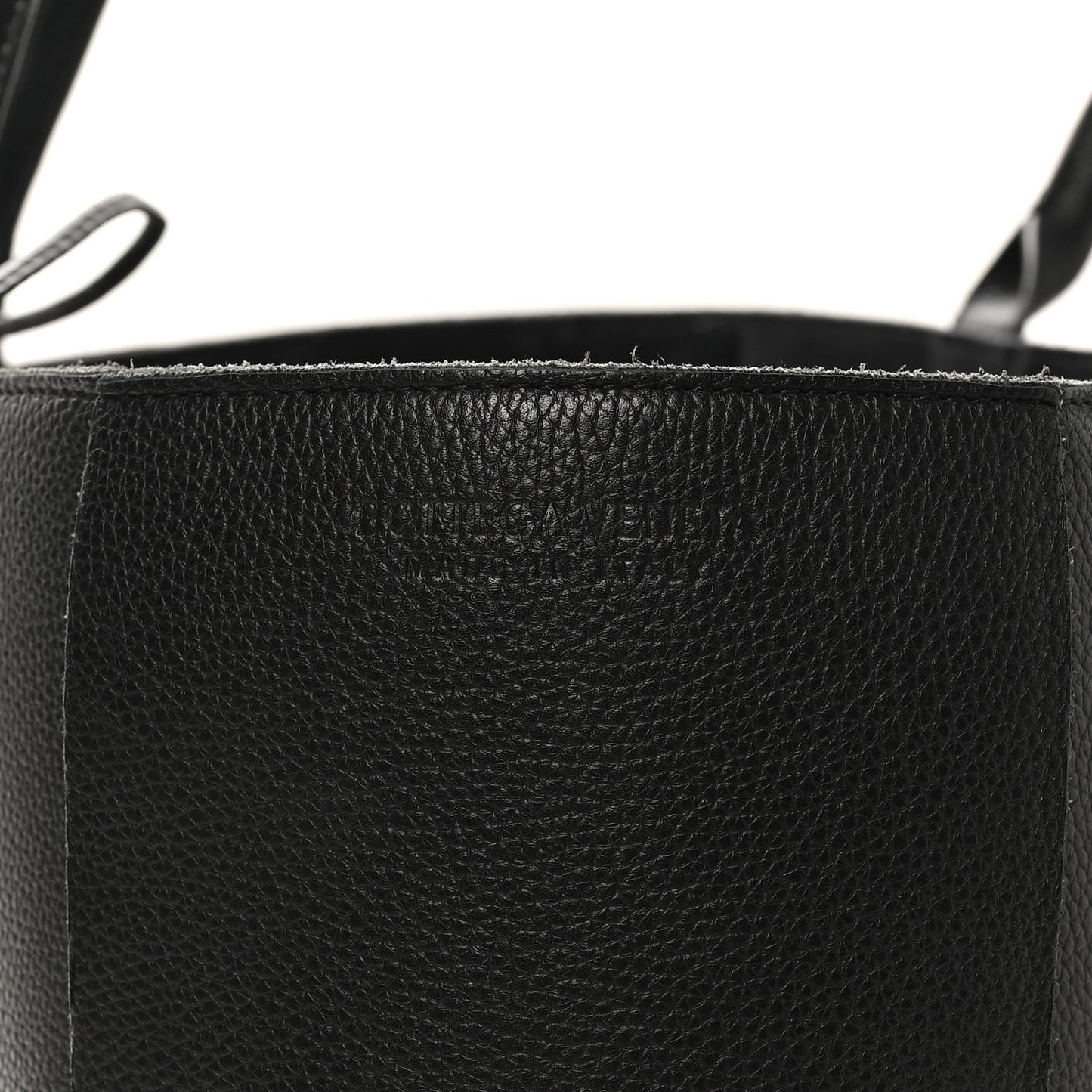 Grained Calfskin Maxi Intrecciato Medium Arco Tote Black