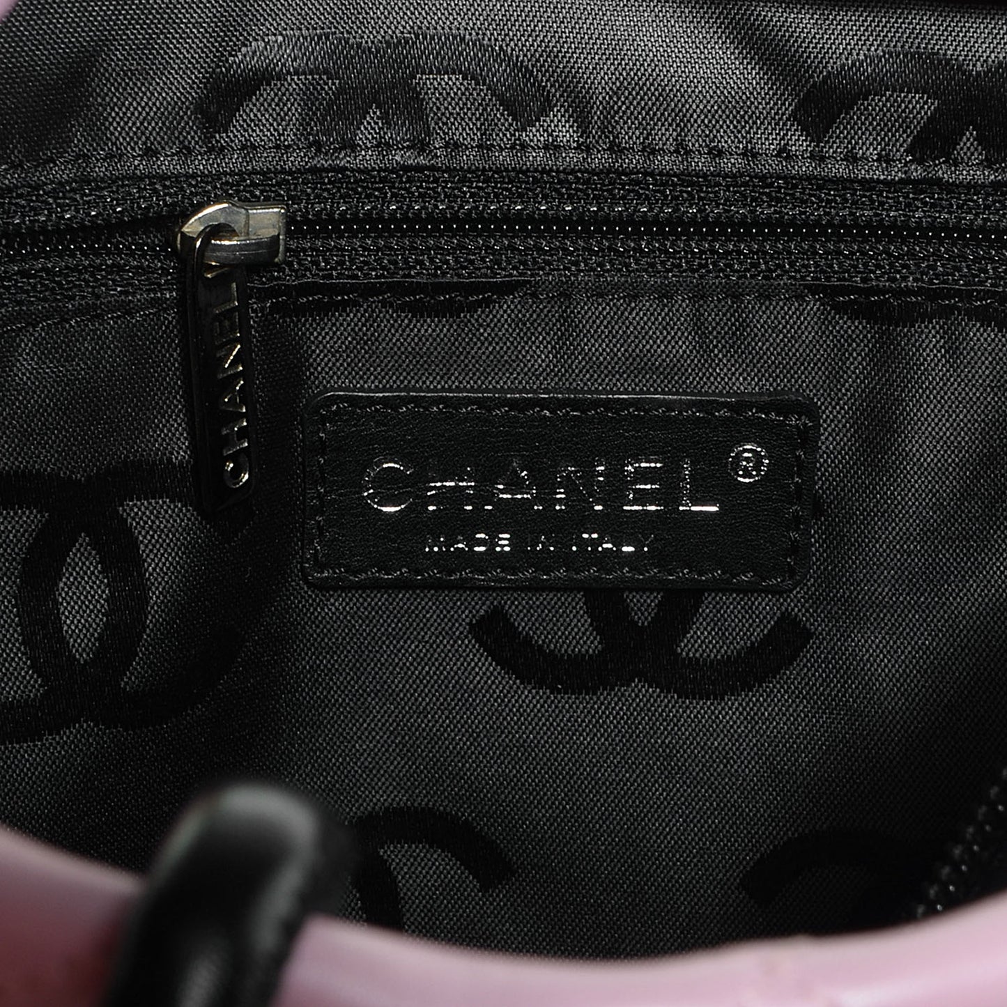 Calfskin Quilted Medium Cambon Tote Pink Black