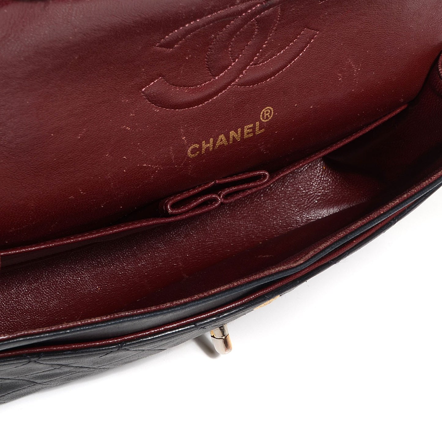 Lambskin Medium Double Flap Black