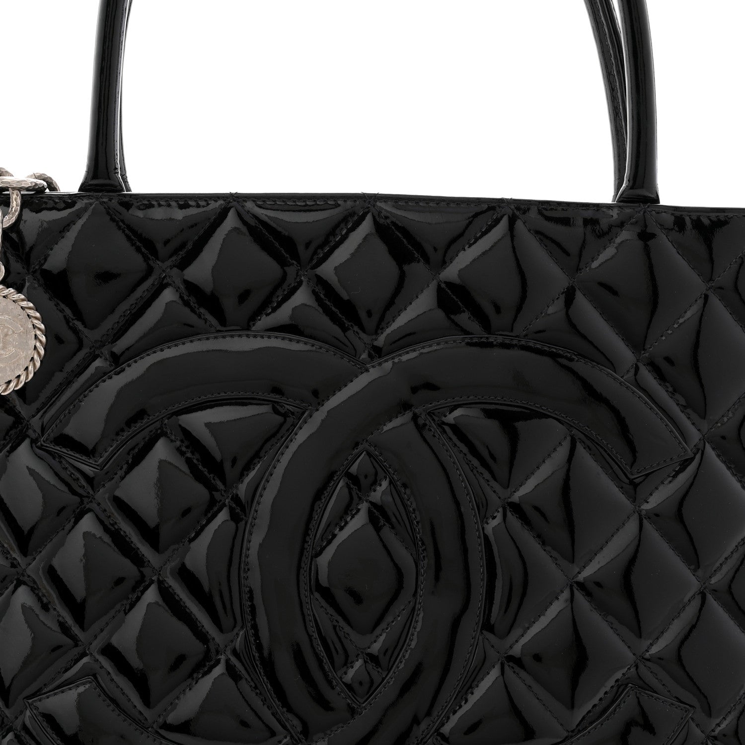 Chanel Patent Medallion Tote Black 8 of 13