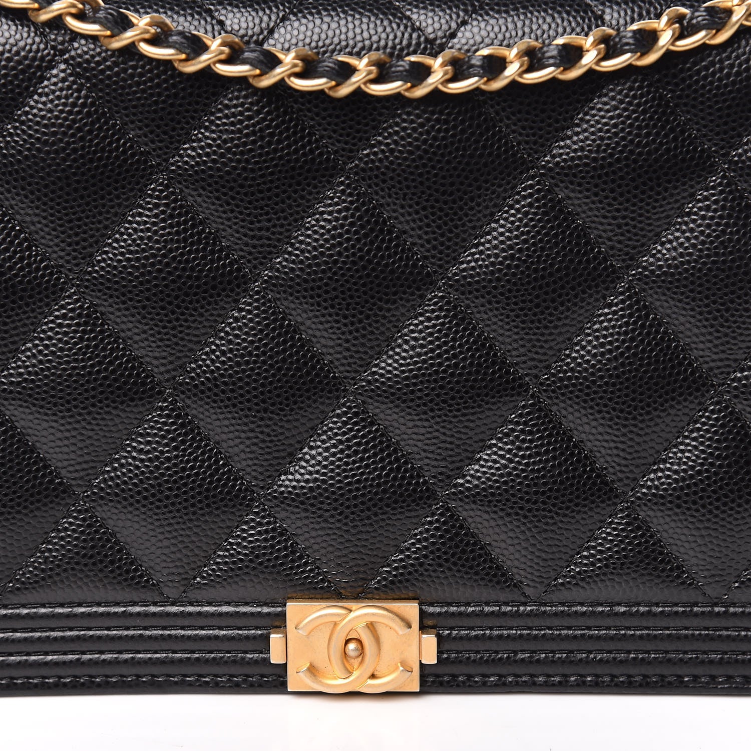 Chanel Caviar Quilted Boy Wallet On Chain WOC Black 11 of 14