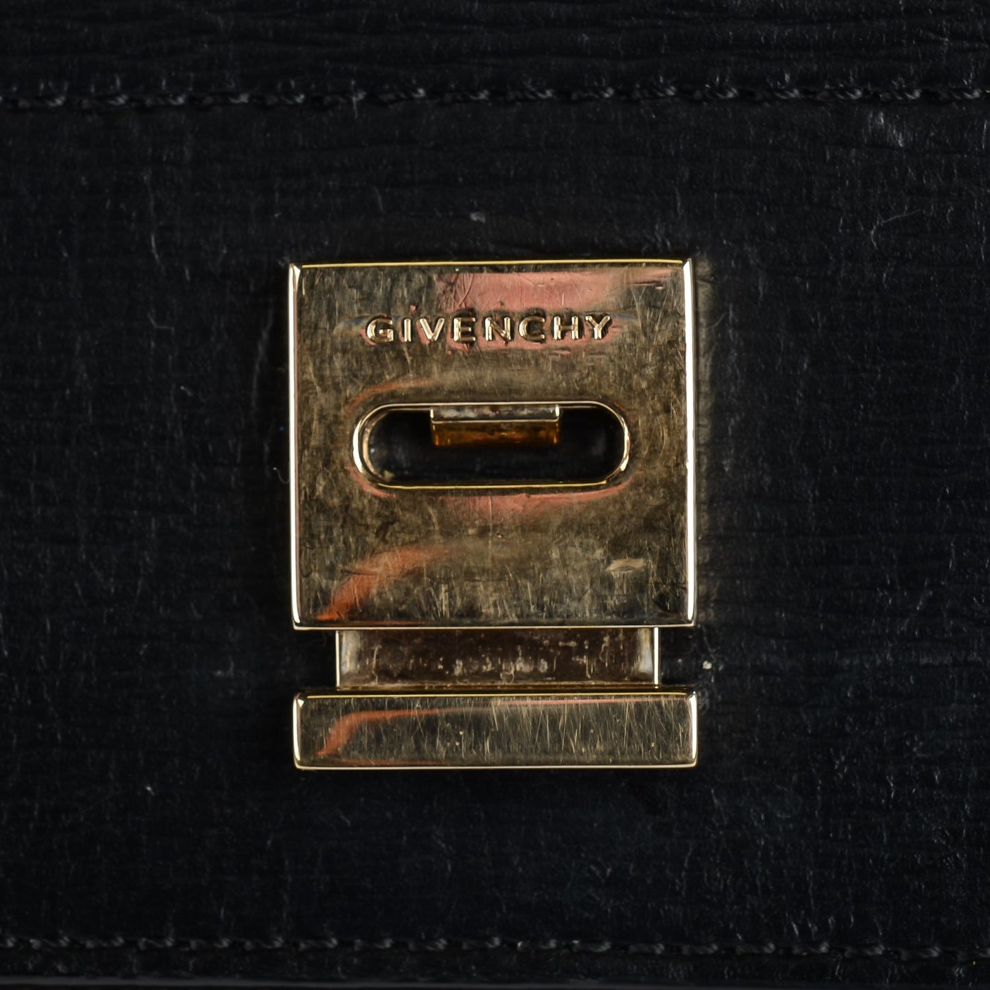 Textured Calfskin Medium Pandora Box Crossbody Bag Black