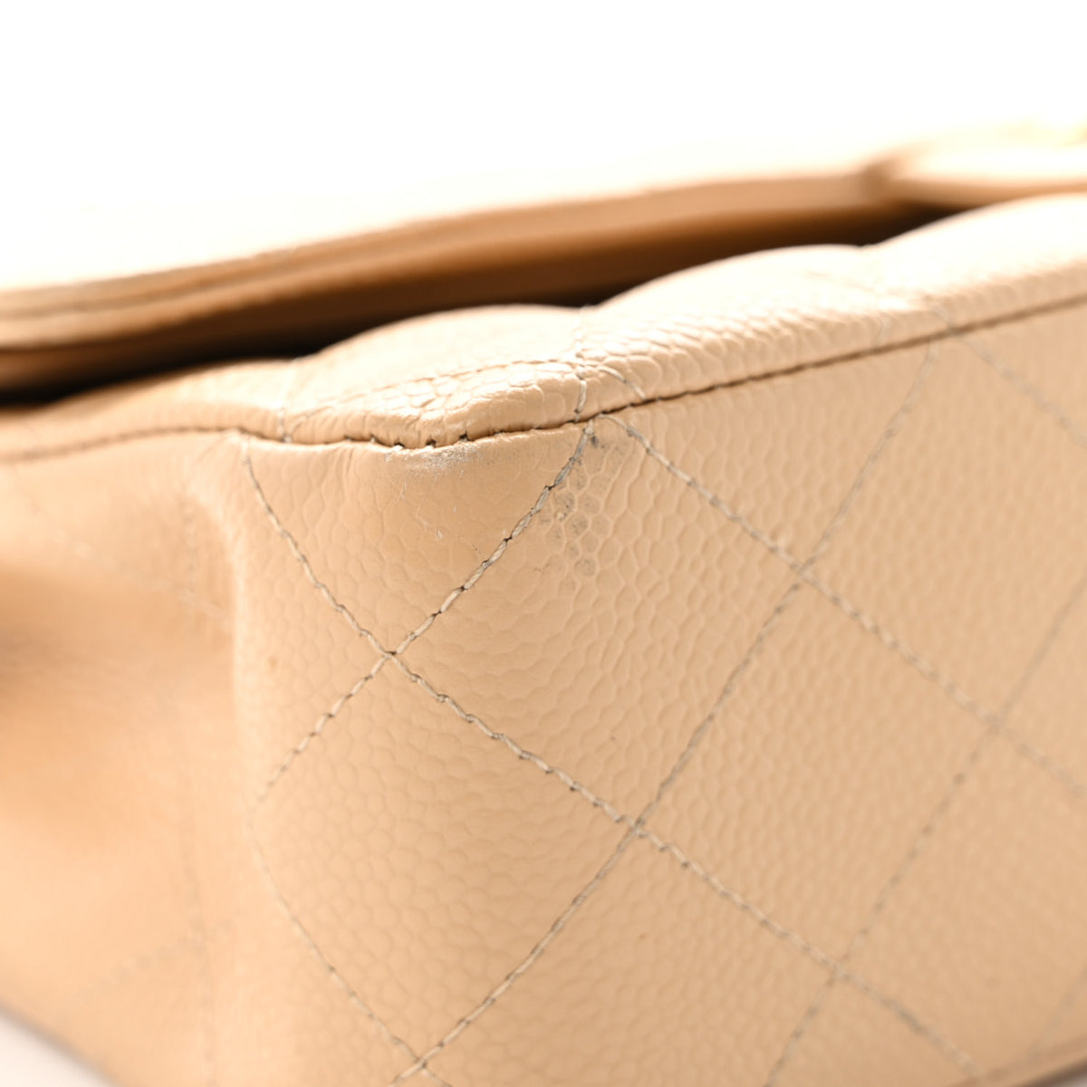 Chanel Caviar Quilted Medium Double Flap Beige 11 of 12