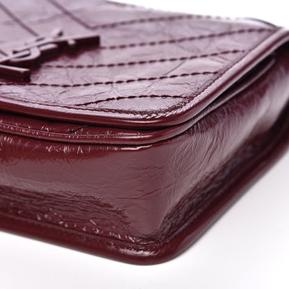 Saint Laurent Crinkled Calfskin Matelasse Monogram Niki Chain Wallet Dark Legion Red 7 of 9