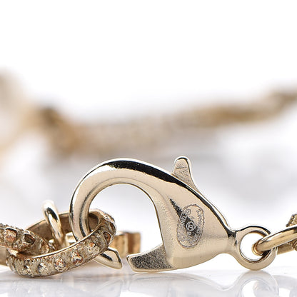 Chanel Pearl Baguette Crystal CC Long Necklace Silver 4 of 5
