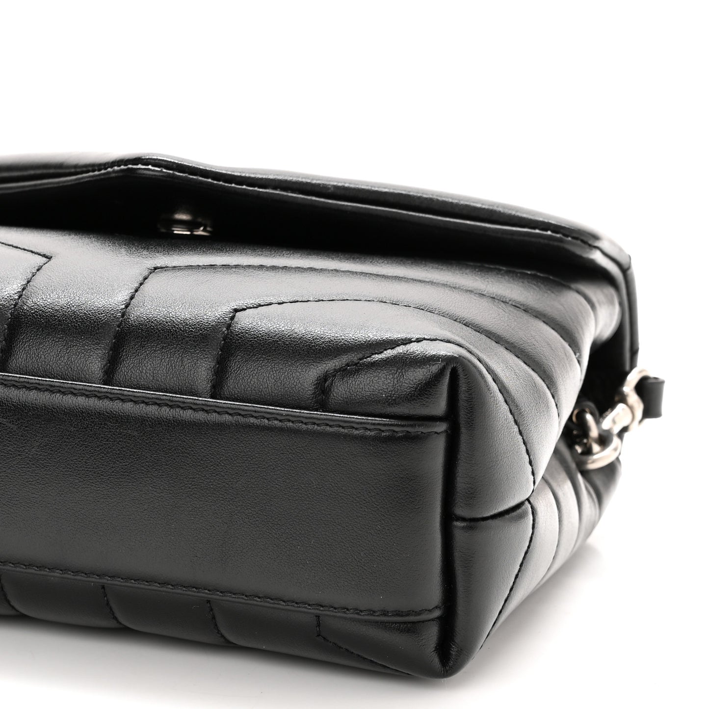 Calfskin Y Quilted Monogram Toy Loulou Crossbody Bag Black
