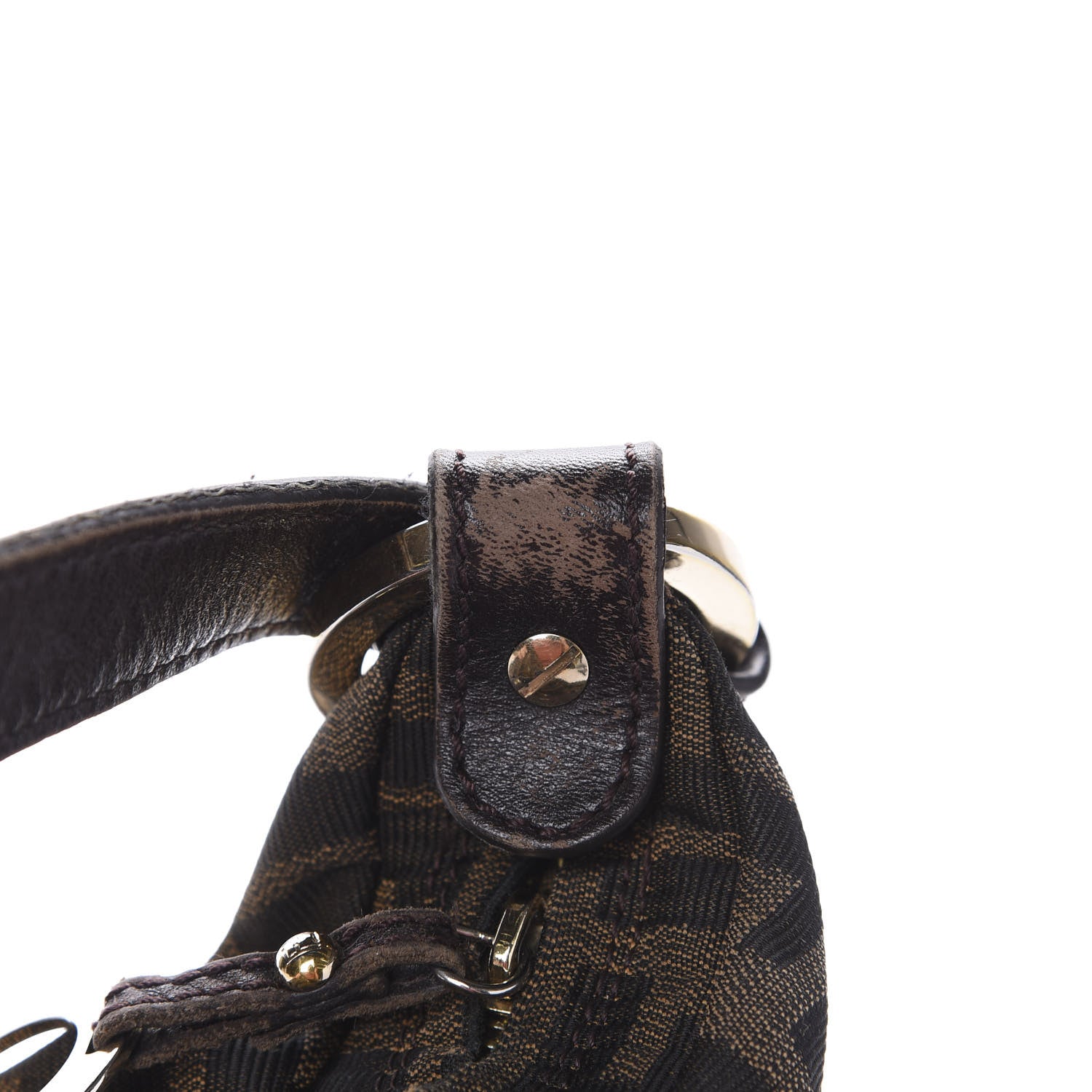 Fendi Zucca Cuoio Lucido Chef Hobo Tobacco Moro 10 of 17