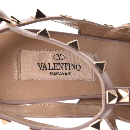 Valentino Garavani Patent Nappa Rockstud Ankle Strap 100mm Pumps 36 Black Poudre 6 of 11