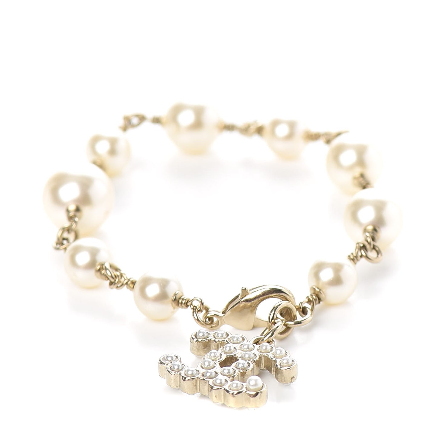 Pearl CC Bracelet Gold