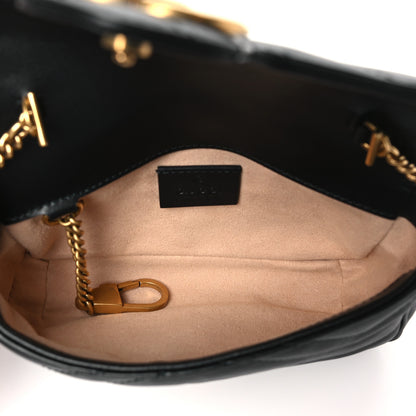 Gucci Calfskin Matelasse Super Mini GG Marmont Shoulder Bag Black 5 of 10