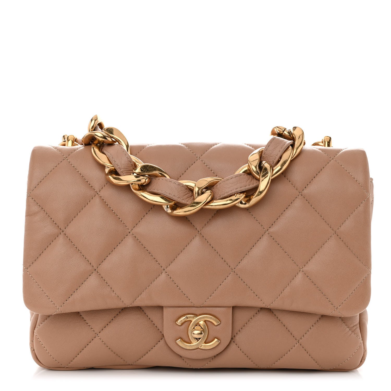 Chanel Lambskin Quilted Large CC Funky Town Flap Beige 1 of 10