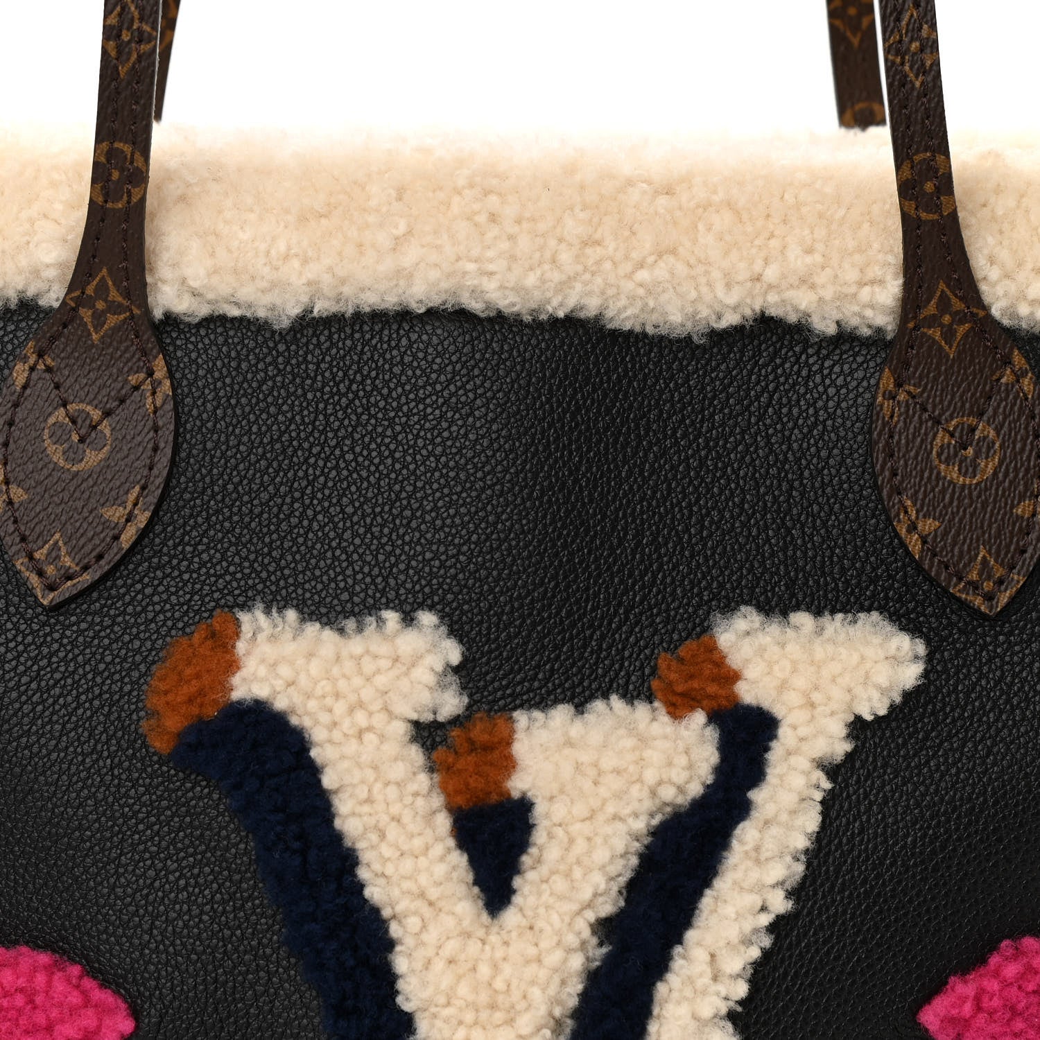 Louis Vuitton Calfskin Monogram Teddy Neverfull MM Black 9 of 11