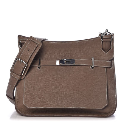 Hermes Taurillon Clemence Jypsiere 34 Etoupe 1 of 19