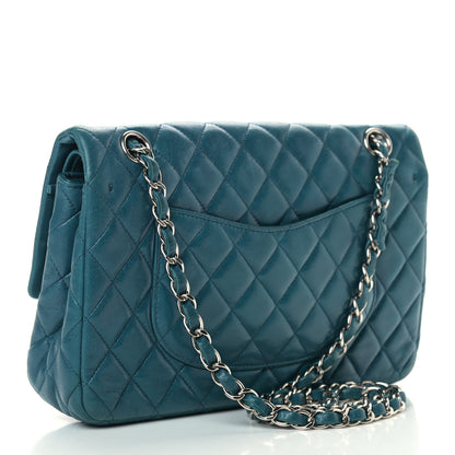 Chanel Lambskin Quilted Medium Double Flap Dark Green 3 of 15