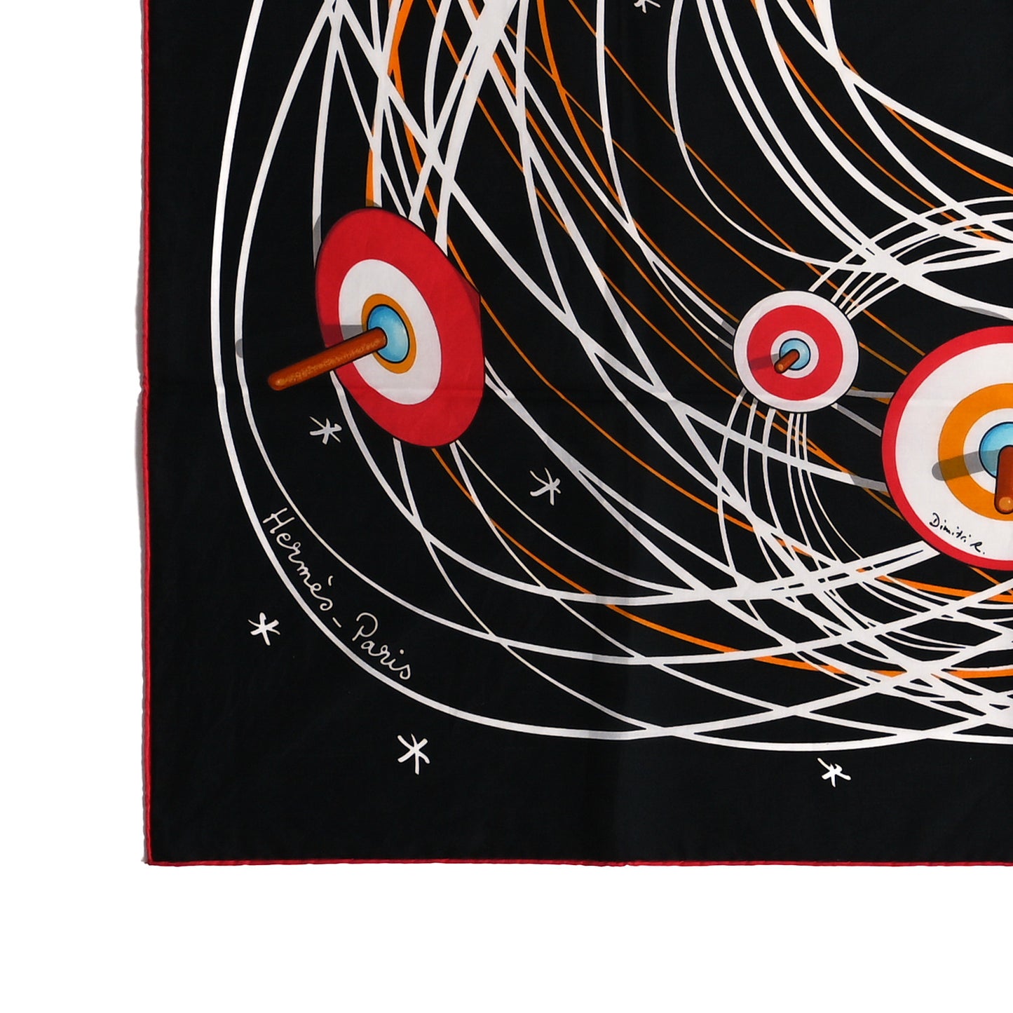 Cotton La Ronde Des Planetes Scarf 70 Black Multicolor