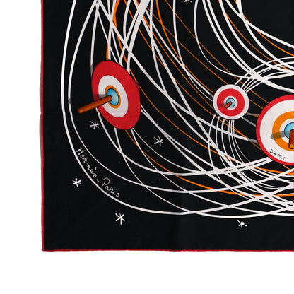 Hermes Cotton La Ronde Des Planetes Scarf 70 Black Multicolor 2 of 3