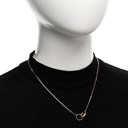 Cartier 18K Yellow Gold Diamond Interlocking LOVE Necklace 2 of 5