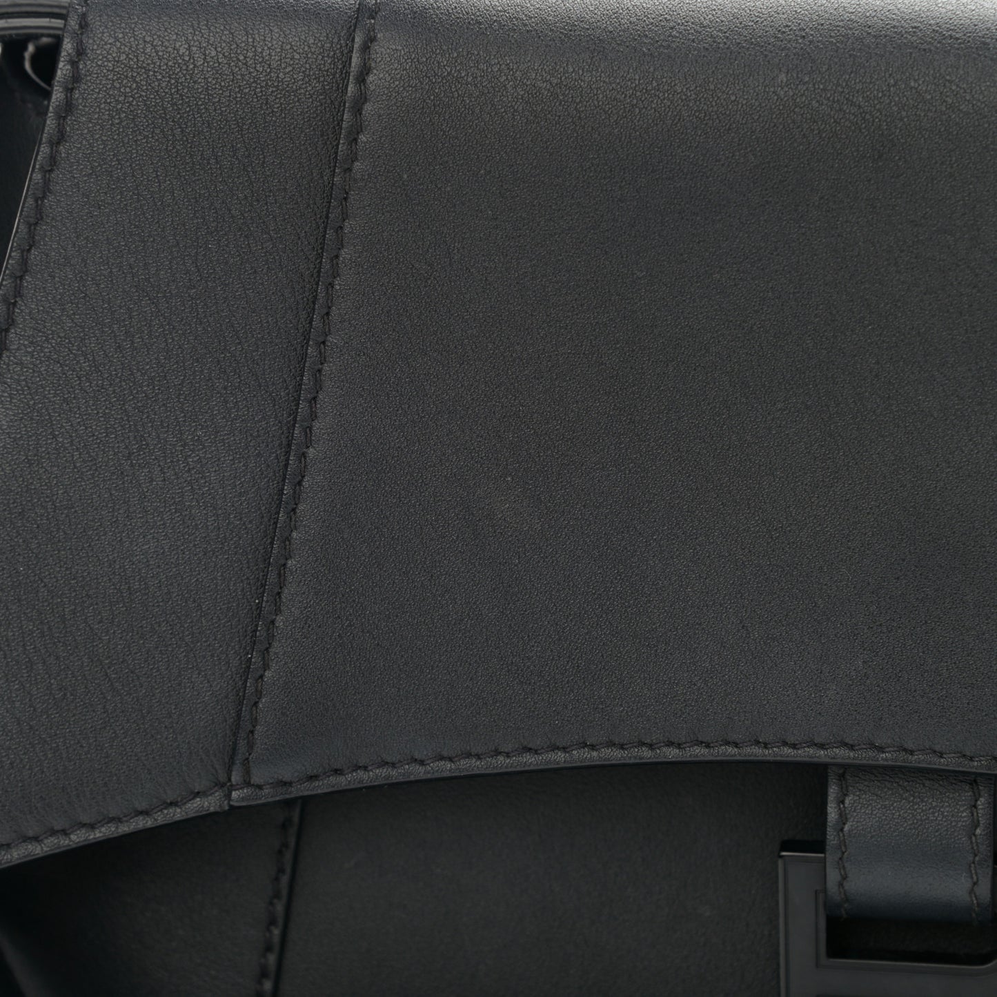 Semi Shiny Smooth Calfskin Monochrome Small Downtown Shoulder Bag Black