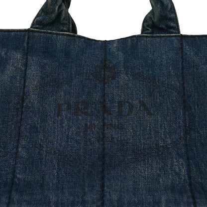 Prada Denim Logo Tote Avio 7 of 12