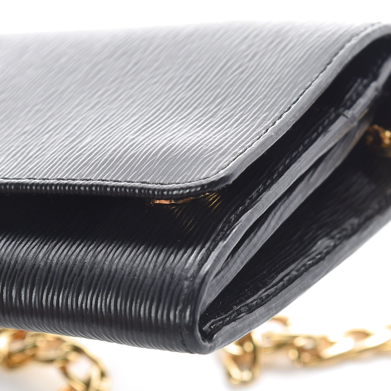 Prada Vitello Move Metal Oro Chain Wallet Black 8 of 9