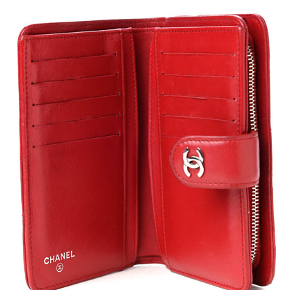 Chanel Lambskin Quilted Zipped Pocket Wallet Red 4 of 4