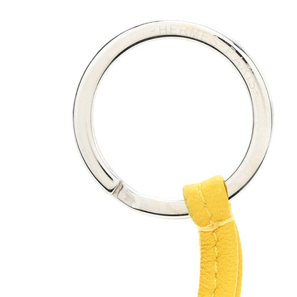 Hermes Lambskin Carmen Tassel Key Holder Jaune De Naples 3 of 4