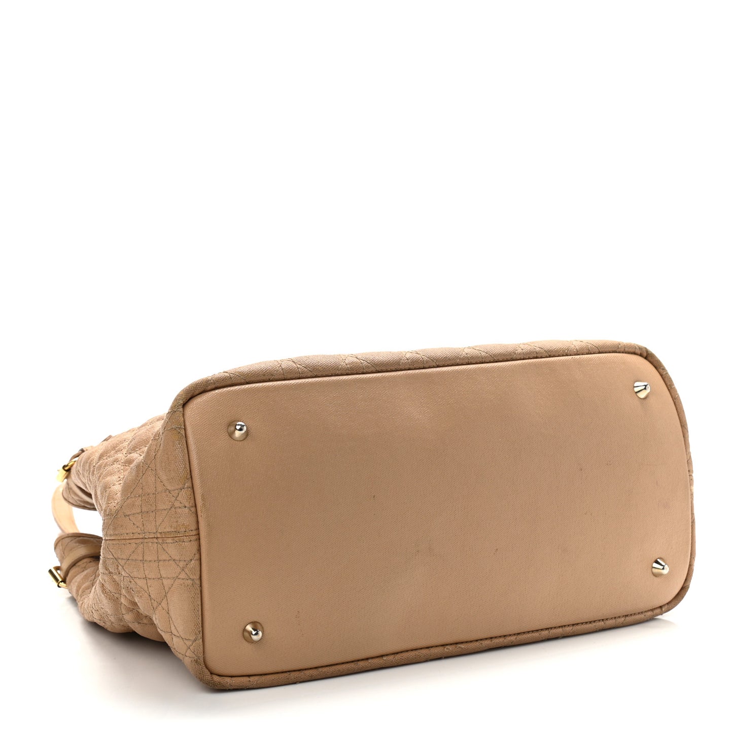 Coated Canvas Cannage Medium Panarea Tote Beige