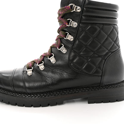 Chanel Lambskin Quilted Lace Up Boots 39 11 of 11