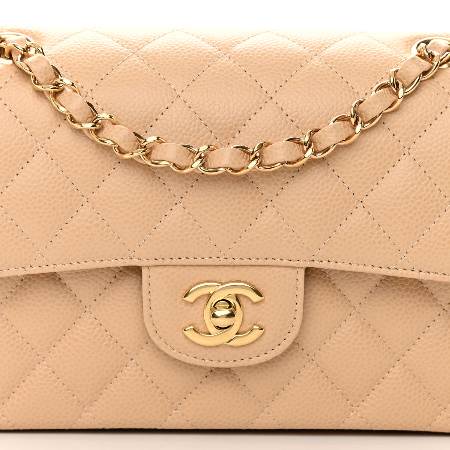 Chanel Caviar Quilted Small Double Flap Beige 8 of 14